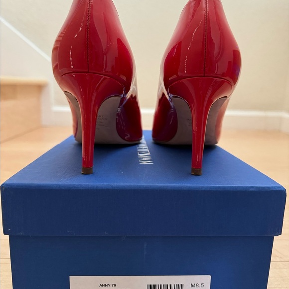 Red Patent Leather Stuart Weitzman Pumps - Picture 3 of 5